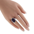 Exclusive Platinum 0.35ct Diamond and Amethyst Ring