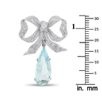 Platinum 0.50ct Diamond and Aquamarine Bow Earrings