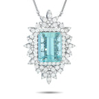 Exclusive Platinum 5.51ct Diamond and Aquamarine Necklace – This Exclusive  necklace draws the eye to a magnificent 28