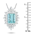 Exclusive Platinum 5.51ct Diamond and Aquamarine Necklace