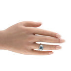 Exclusive Platinum 0.68ct Diamond and Aquamarine Ring