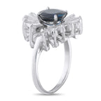 Platinum 1.25ct Diamond and Sapphire Ballerina Ring