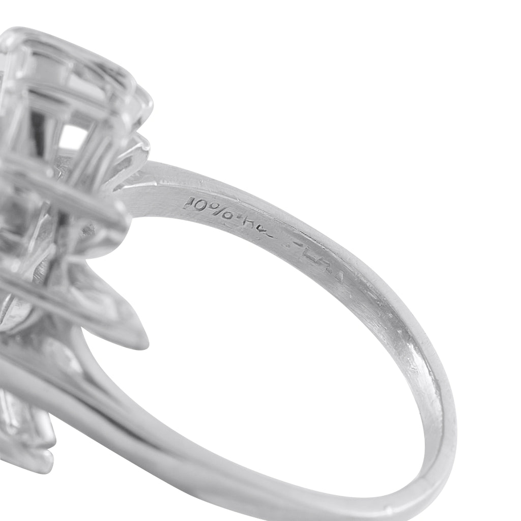 Platinum 1.25ct Diamond and Sapphire Ballerina Ring