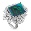 Platinum 2.40ct Diamond and Black Opal Ring