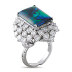 Platinum 2.40ct Diamond and Black Opal Ring