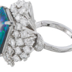 Platinum 2.40ct Diamond and Black Opal Ring