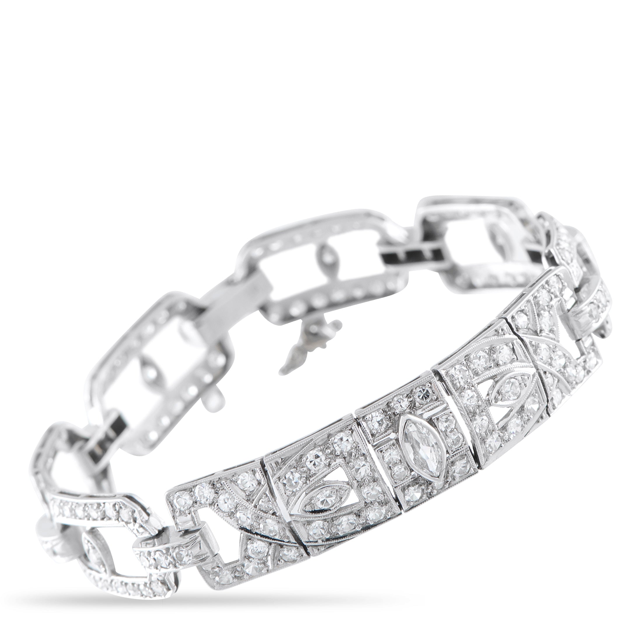 Antique Platinum 3.75ct Diamond Bracelet