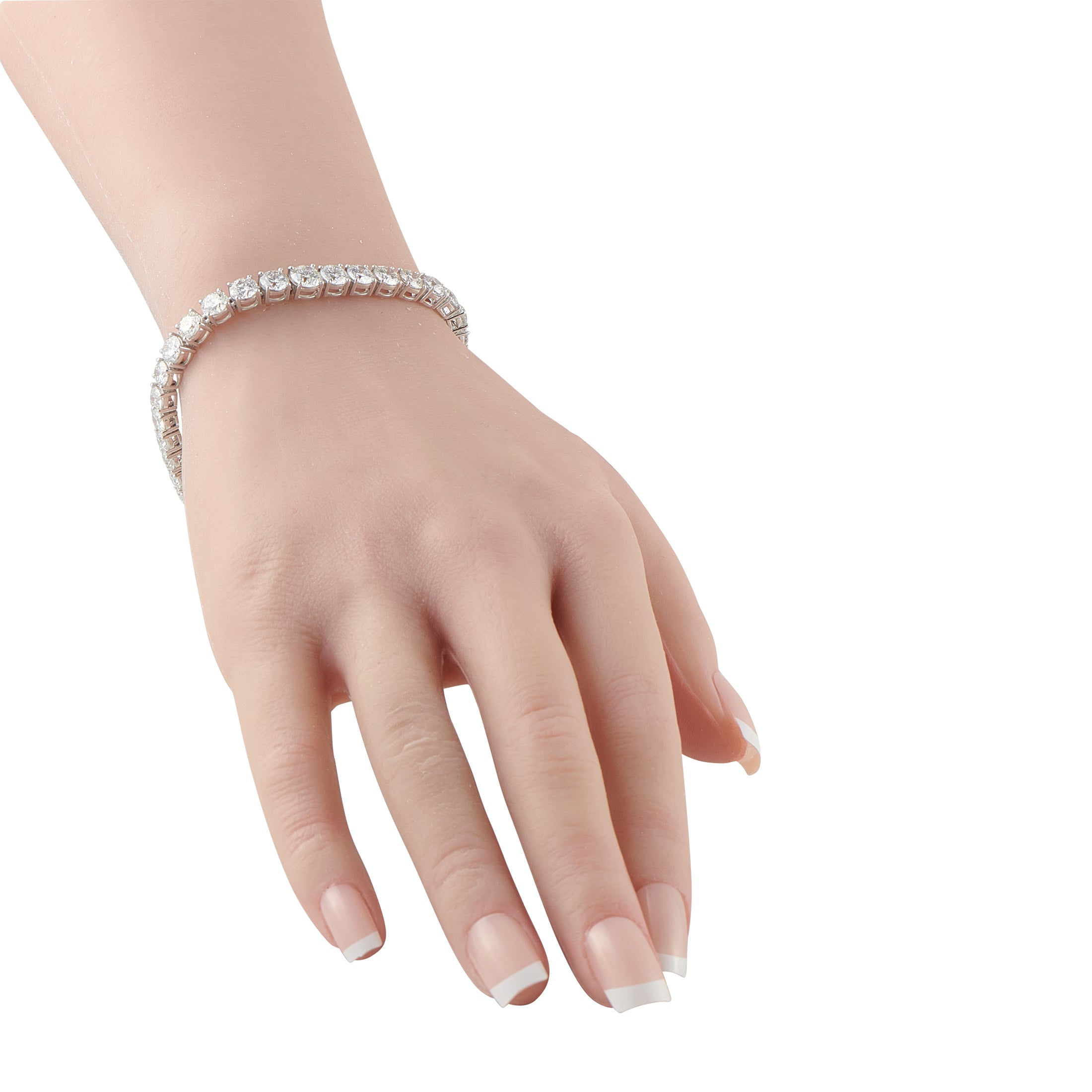Platinum 13.82ct Diamond Tennis Bracelet