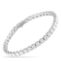 Platinum diamond tennis bracelet with round-cut stones
