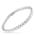 Platinum diamond tennis bracelet with round-cut stones