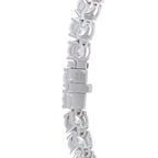 Platinum diamond tennis bracelet clasp detail with link side view