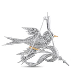 Platinum 2.70ct Diamond Bird Brooch