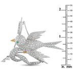 Platinum 2.70ct Diamond Bird Brooch
