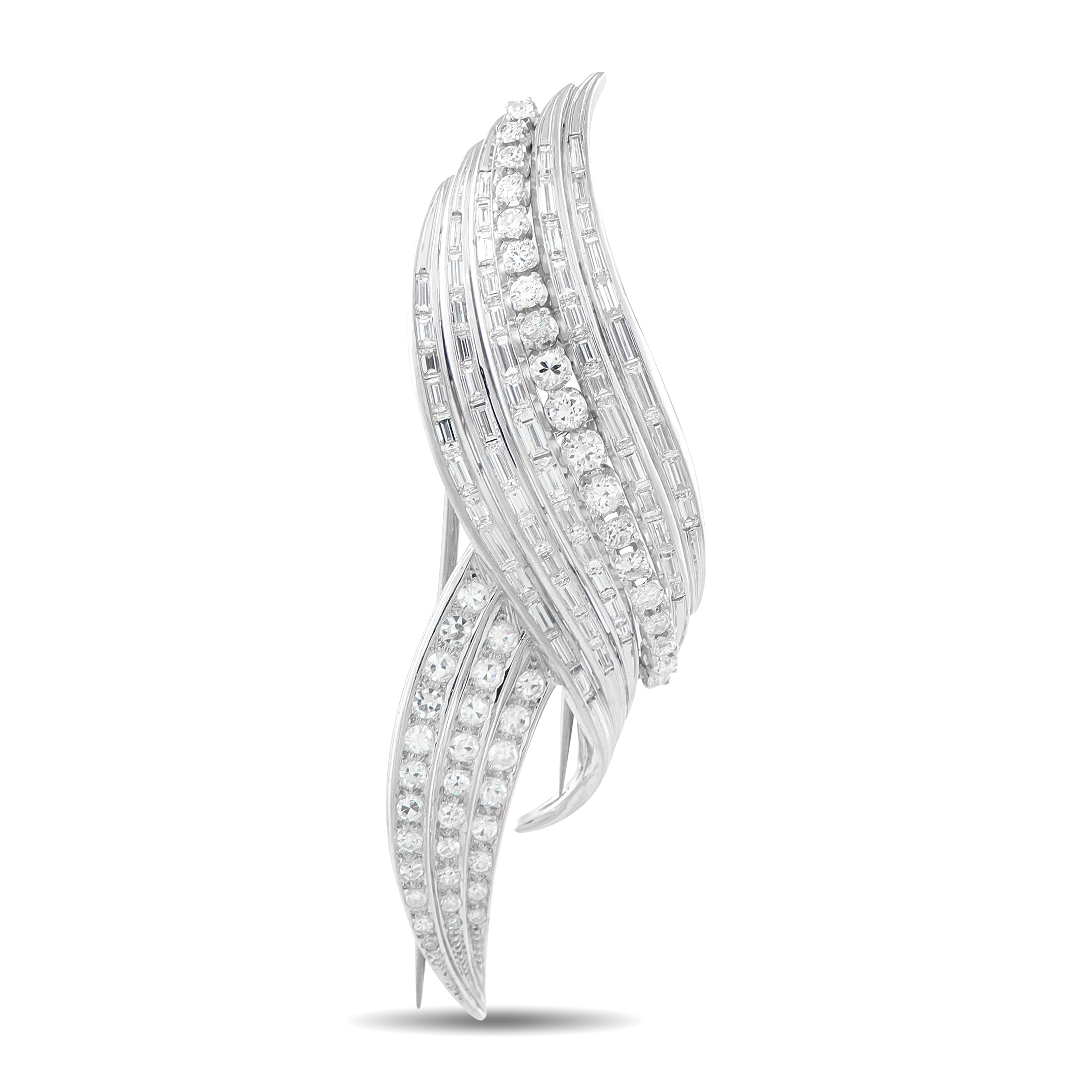 Platinum 7.25ct Diamond Brooch