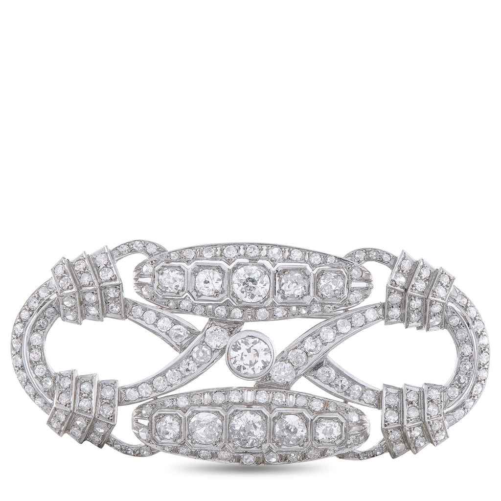 Platinum 9.0ct Diamond Art Deco Brooch