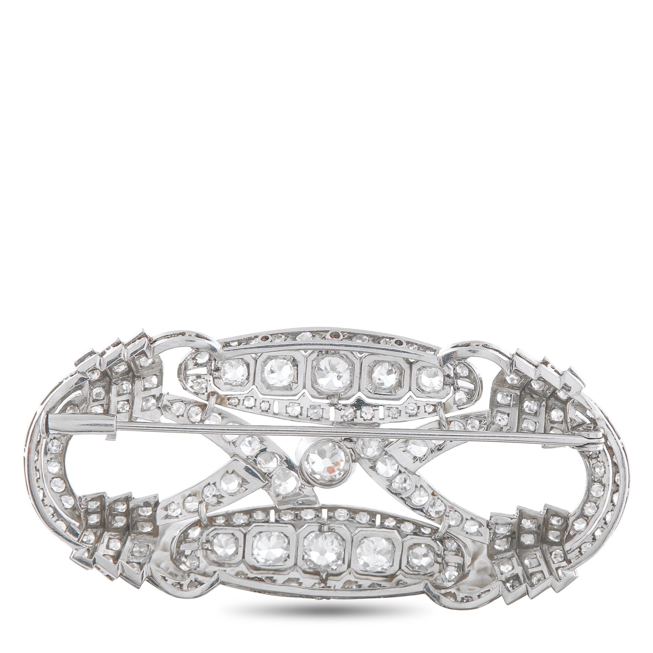 Platinum 9.0ct Diamond Art Deco Brooch