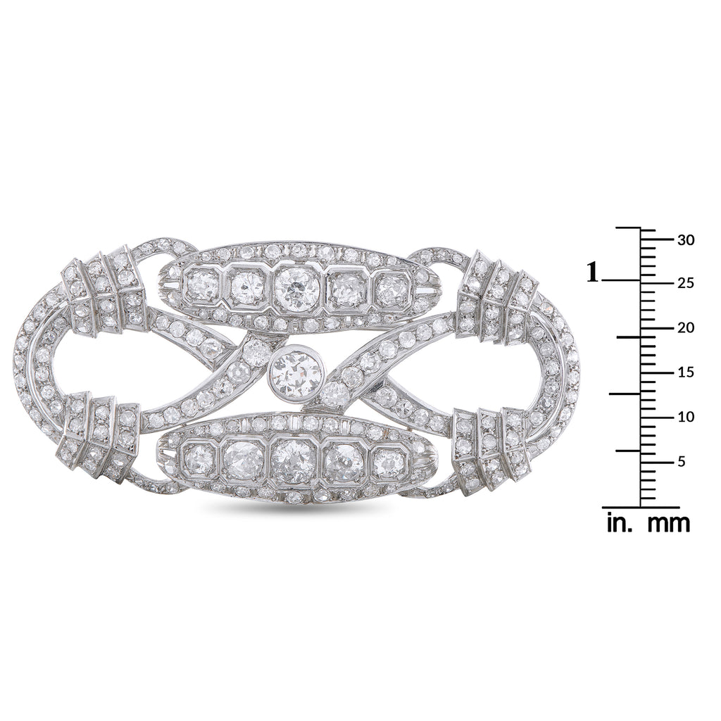 Platinum 9.0ct Diamond Art Deco Brooch