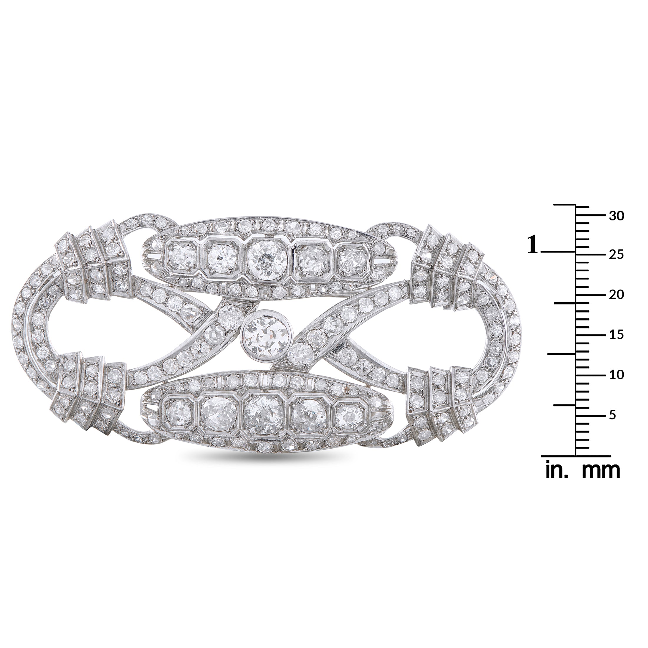 Platinum 9.0ct Diamond Art Deco Brooch