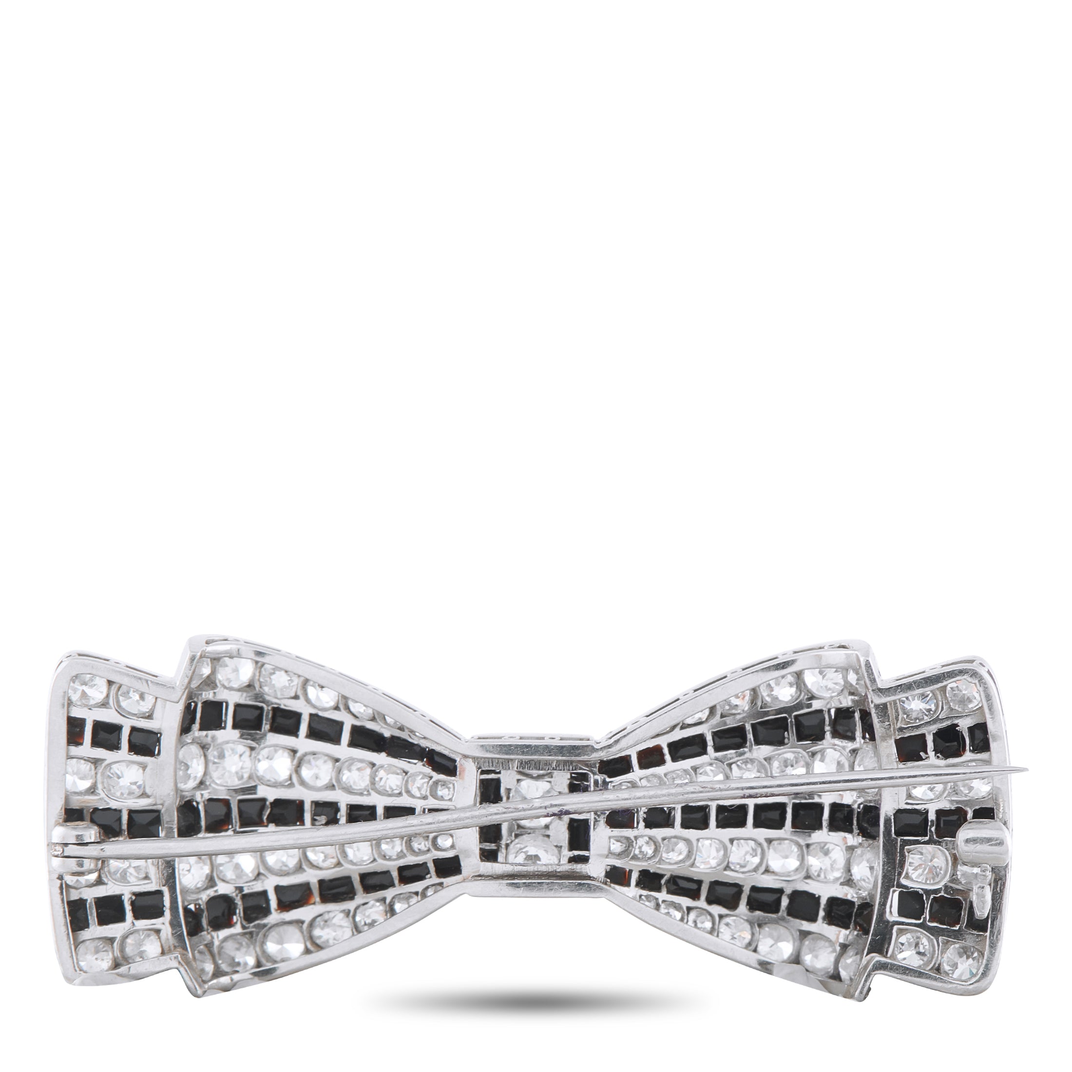 Platinum 4.0ct Diamond Art Deco Bow Brooch