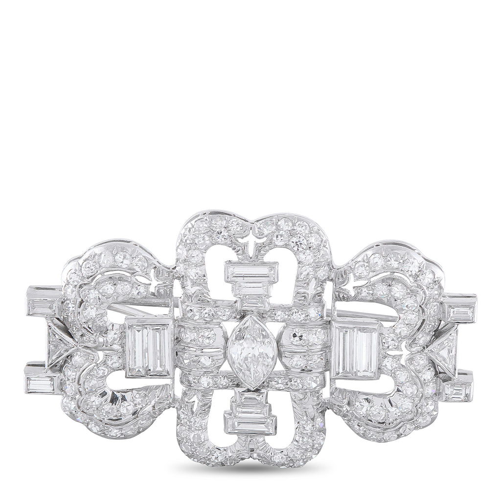 Platinum 3.50ct Diamond Brooch