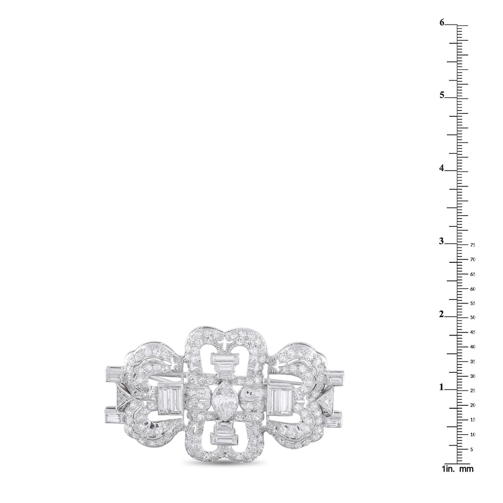 Platinum 3.50ct Diamond Brooch