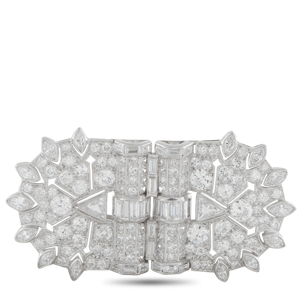 Platinum 5.25ct Diamond Brooch