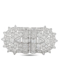 Platinum diamond brooch with baguette and square-cut stones in a ribbon design