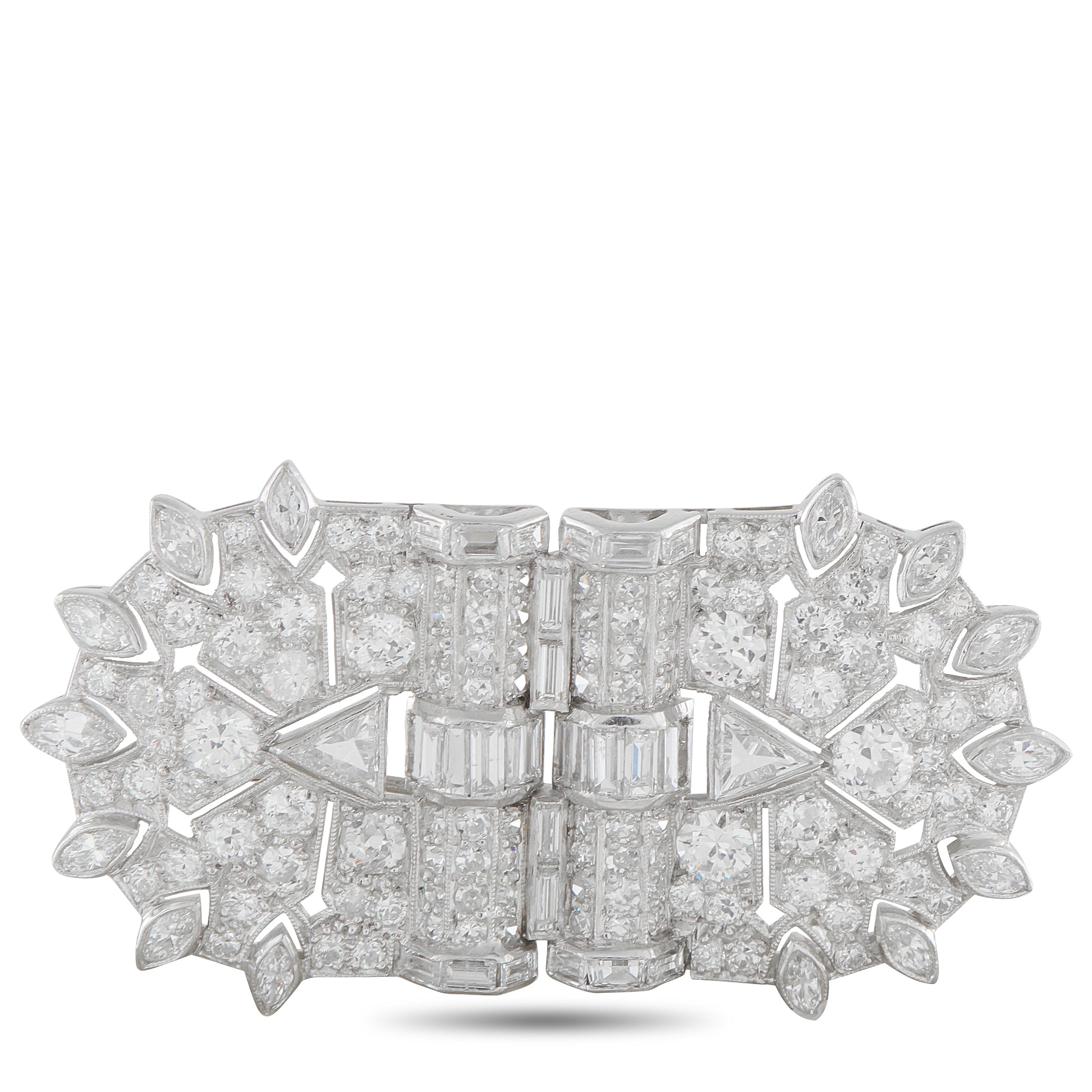 Platinum 5.25ct Diamond Brooch
