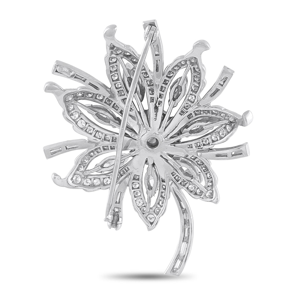 Platinum 5.20ct Diamond Brooch