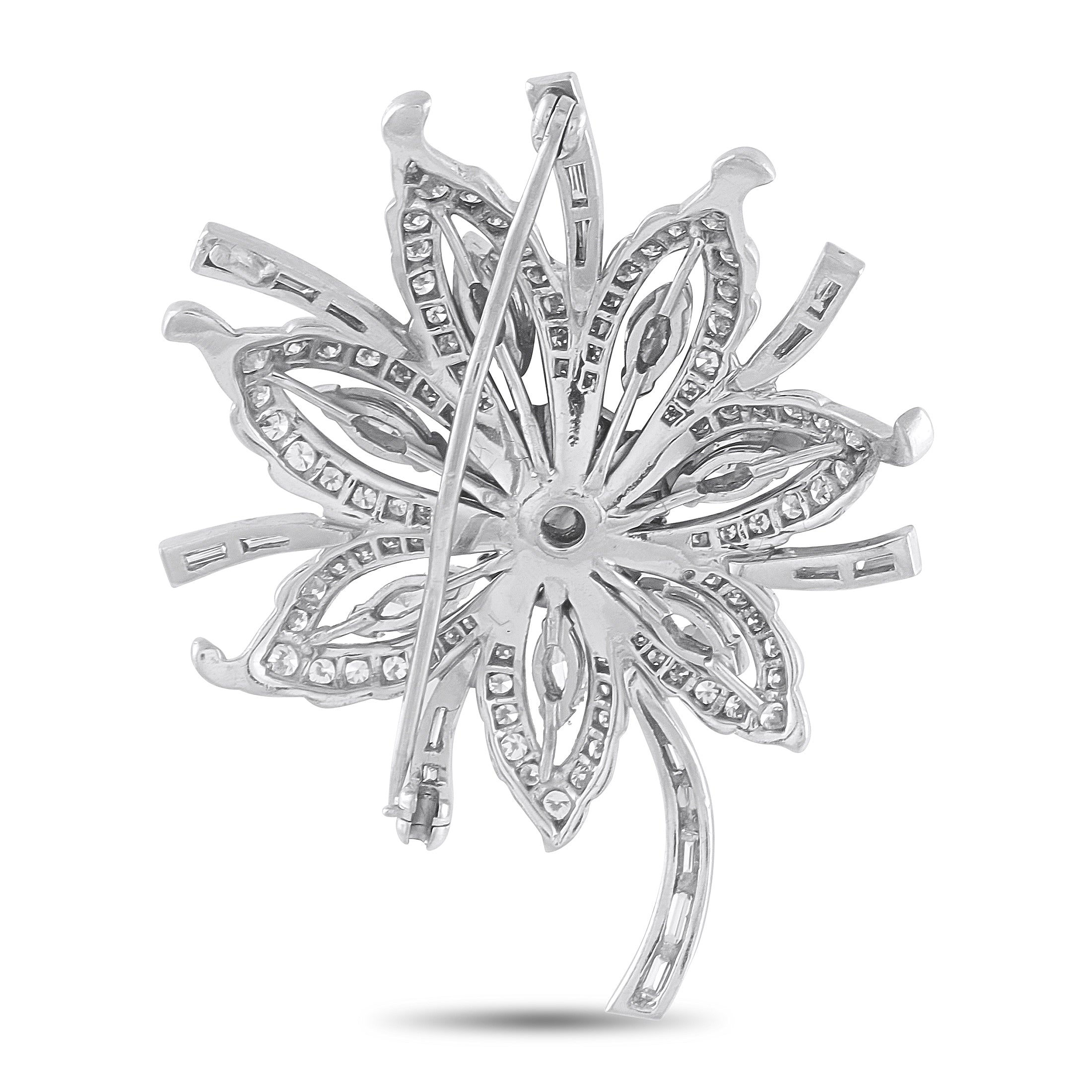 Platinum 5.20ct Diamond Brooch