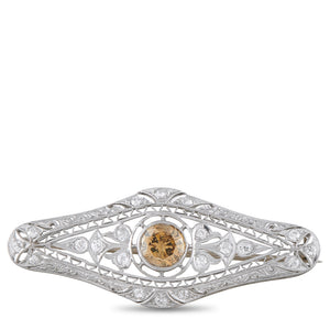 Platinum 1.35ct Diamond Edwardian Brooch