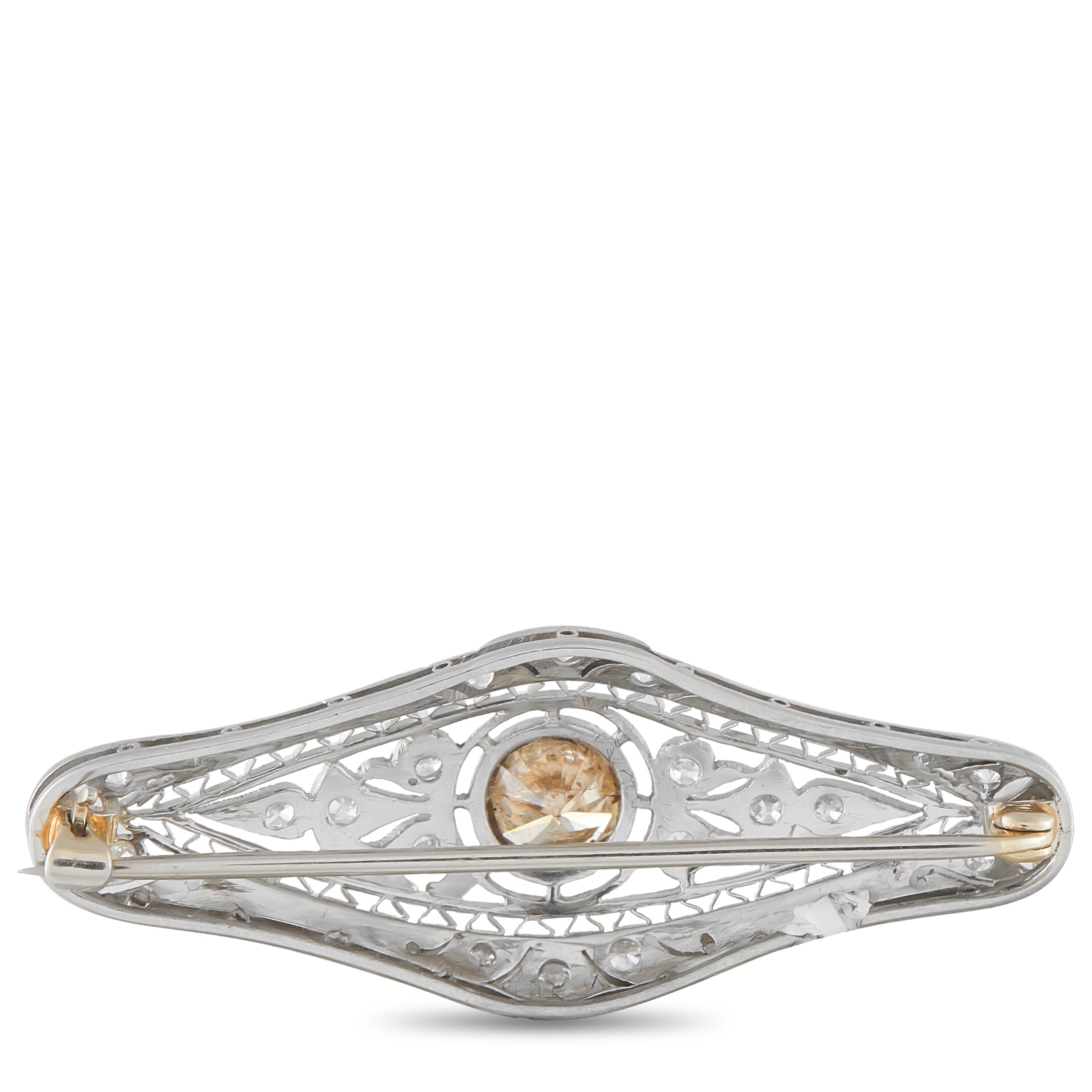Platinum 1.35ct Diamond Edwardian Brooch