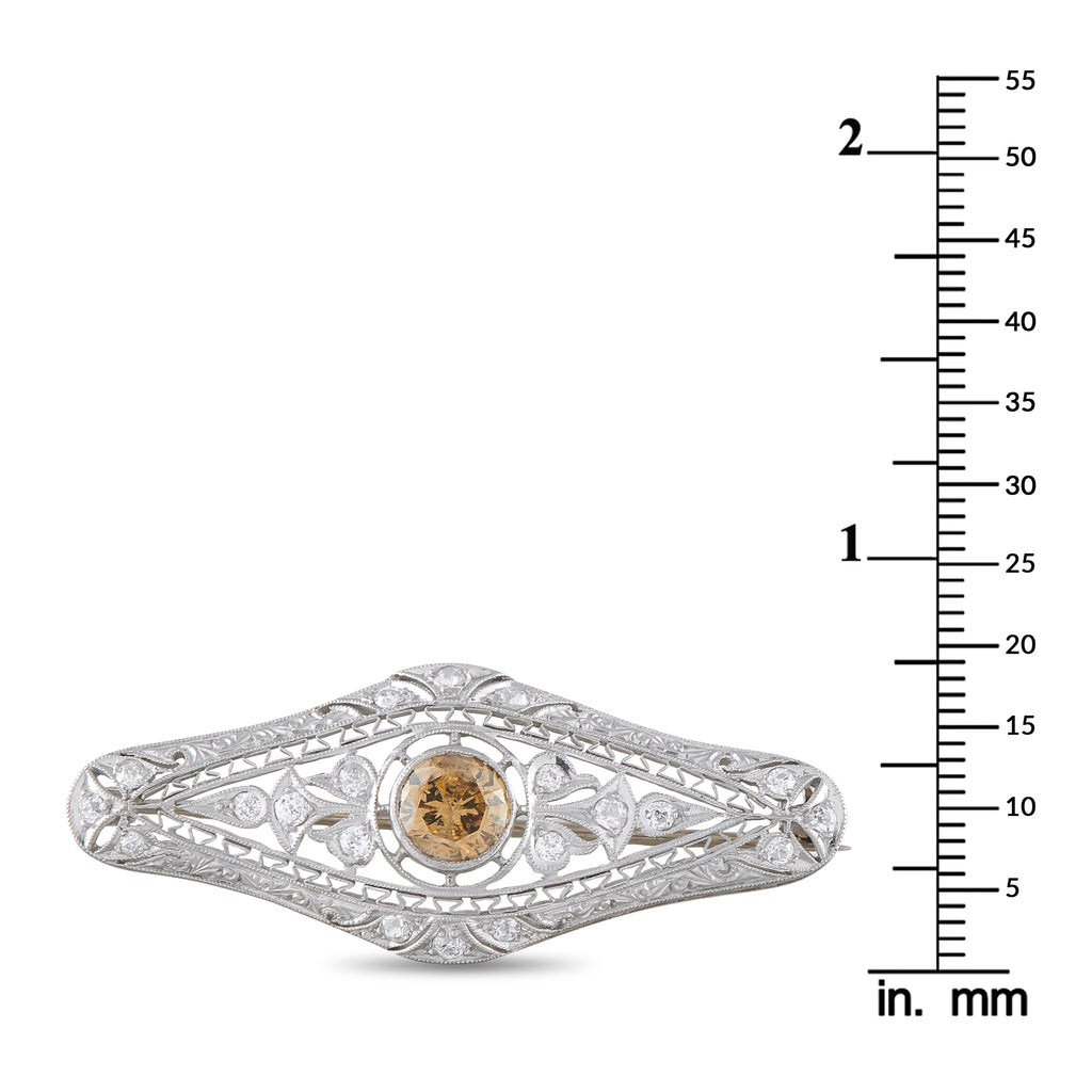 Platinum 1.35ct Diamond Edwardian Brooch