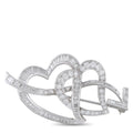 Platinum 3.0ct Diamond Interlocking Heart Brooch
