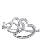 Platinum 3.0ct Diamond Interlocking Heart Brooch