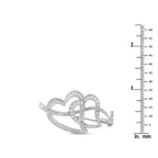 Platinum 3.0ct Diamond Interlocking Heart Brooch