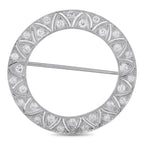 Antique Platinum 1.0ct Diamond Open Circle Brooch