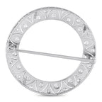 Antique Platinum 1.0ct Diamond Open Circle Brooch