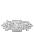 Platinum diamond Art Deco plaque brooch with ornate rectangular settings and central motif