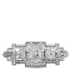 Antique Platinum 3.0ct Diamond Art Deco Plaque Brooch