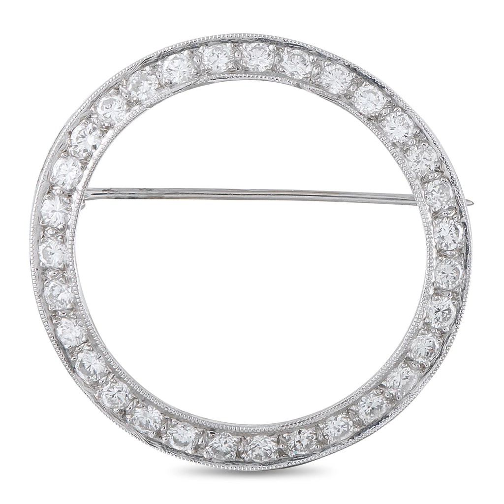 Platinum 1.50ct Diamond Circular Brooch
