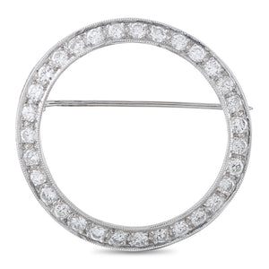 Platinum 1.50ct Diamond Circular Brooch