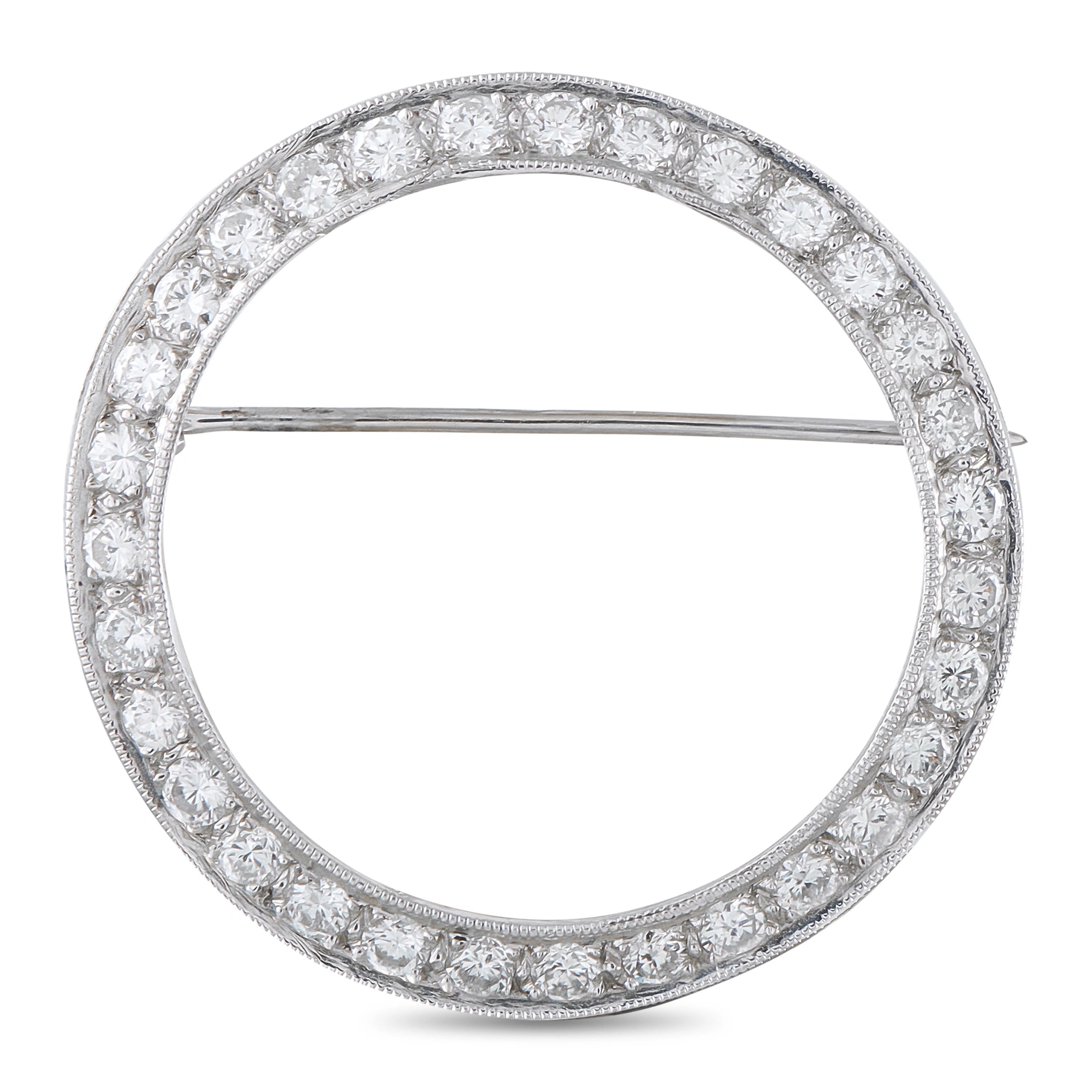 Platinum 1.50ct Diamond Circular Brooch