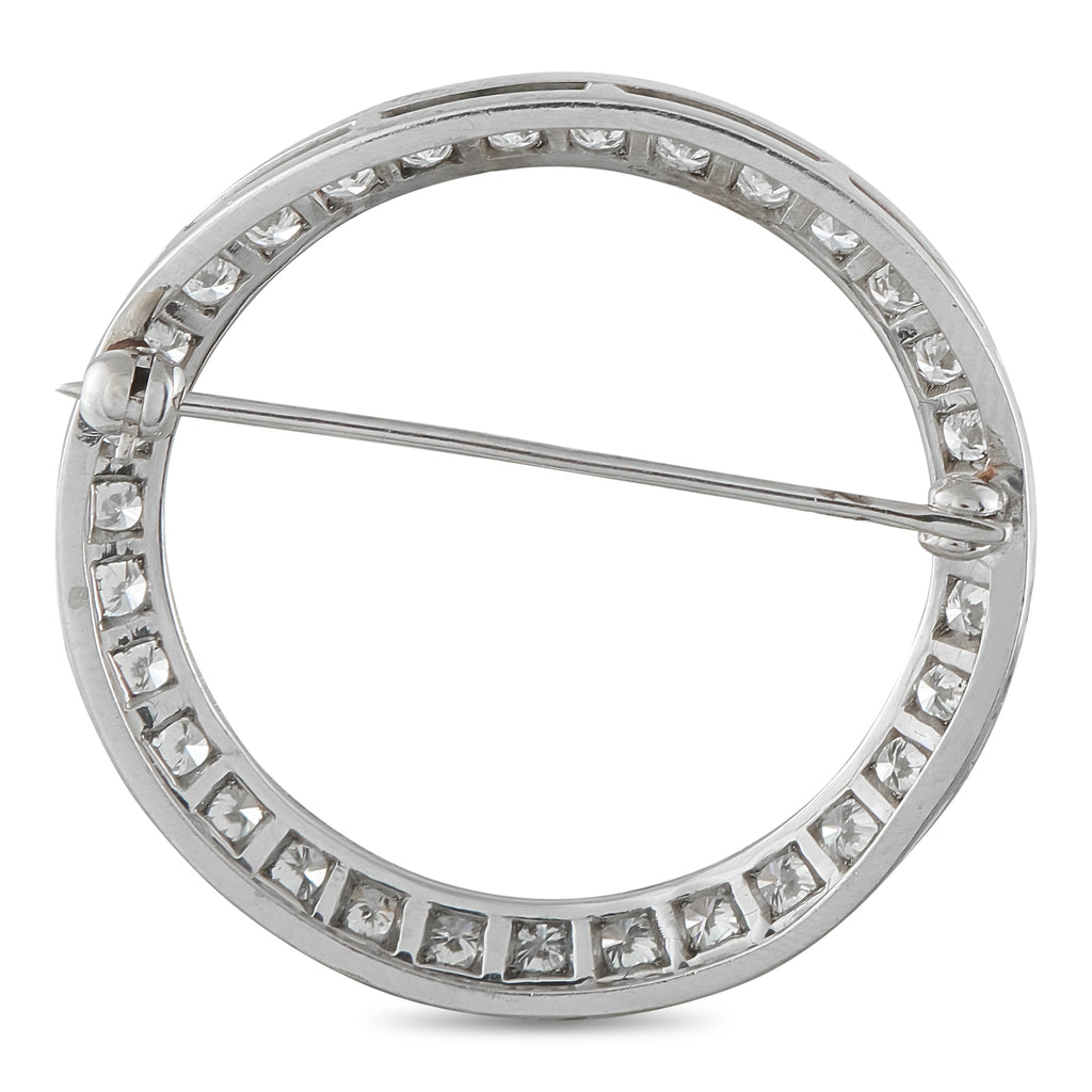 Platinum 1.50ct Diamond Circular Brooch