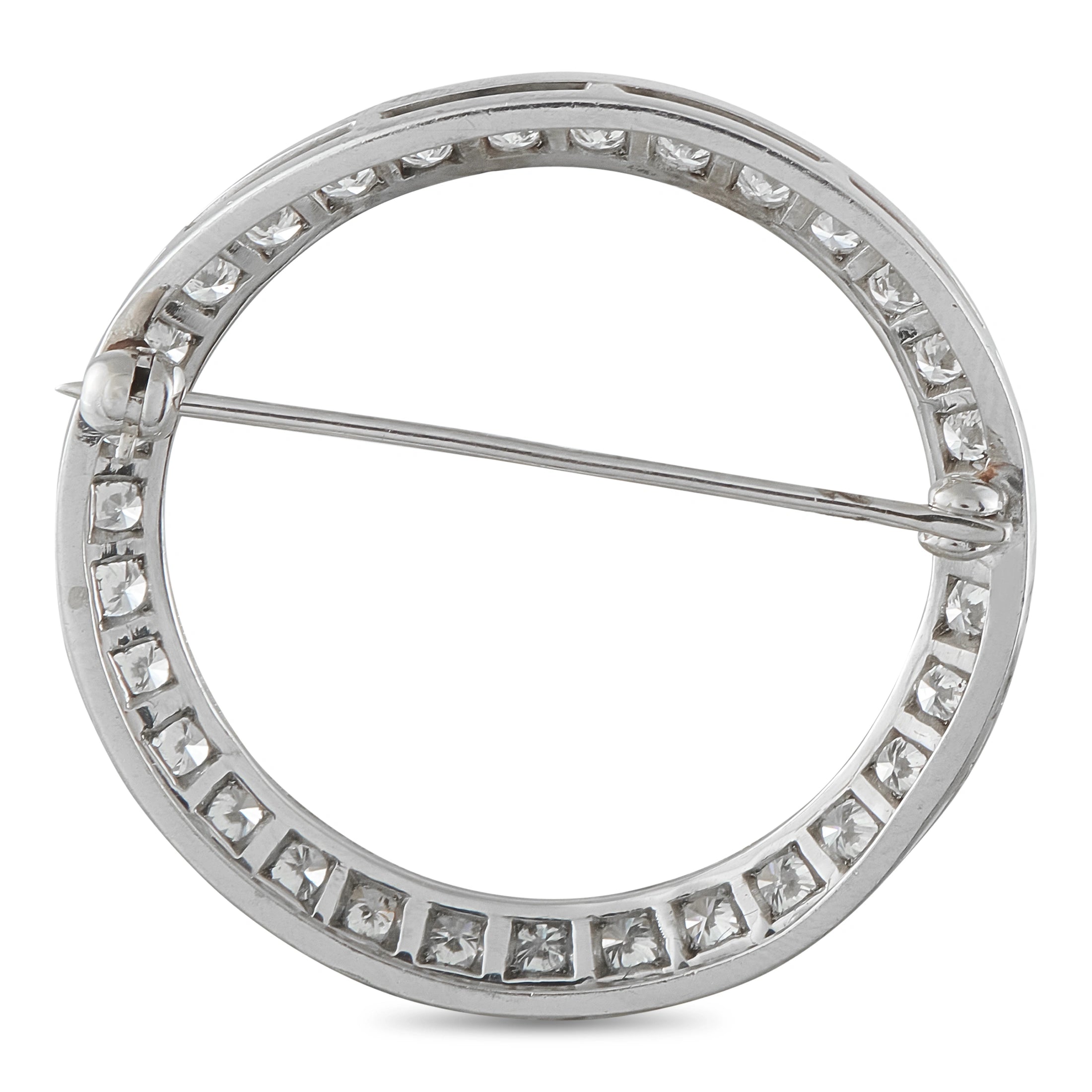 Platinum 1.50ct Diamond Circular Brooch
