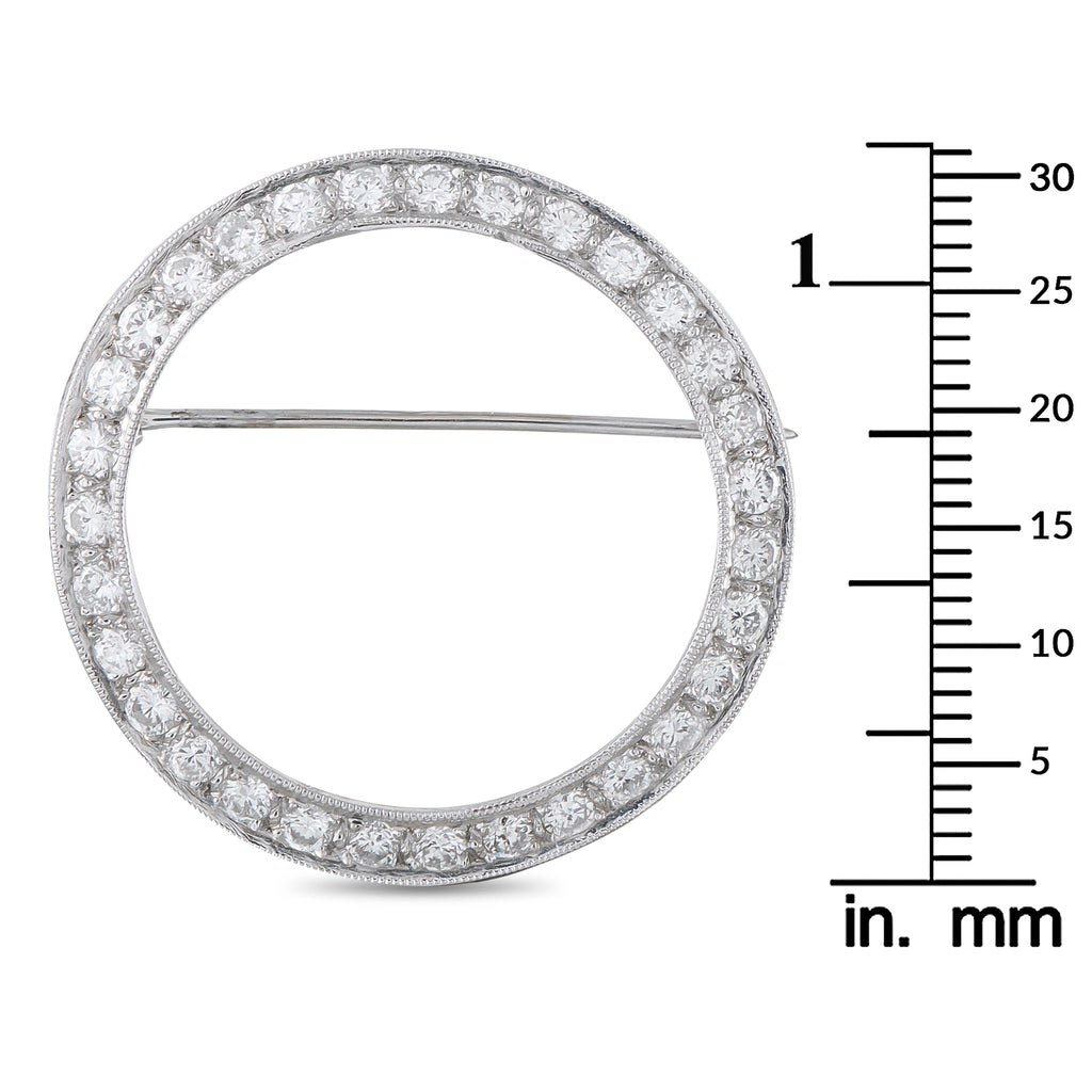 Platinum 1.50ct Diamond Circular Brooch