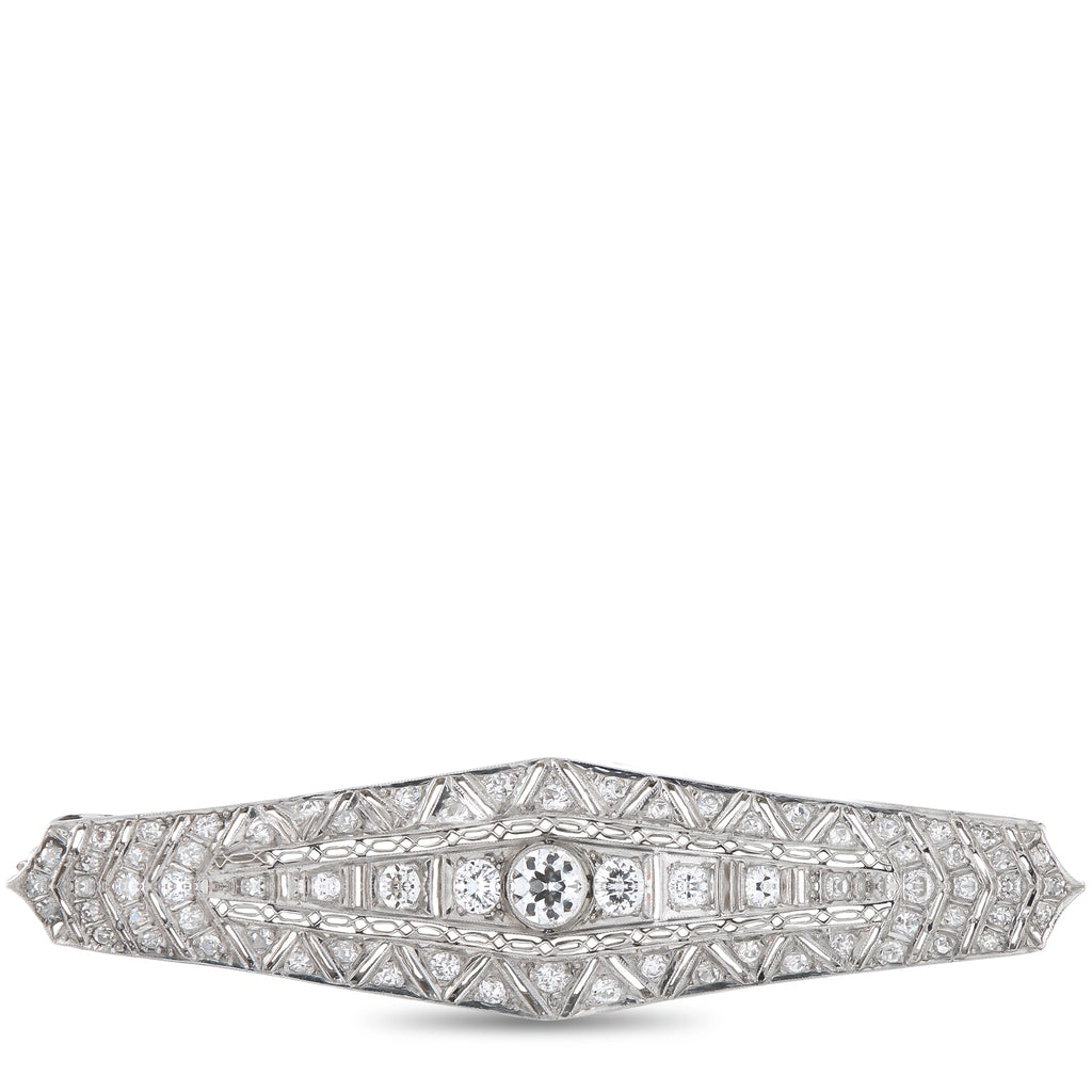 Antique Platinum 2.0ct Diamond Brooch