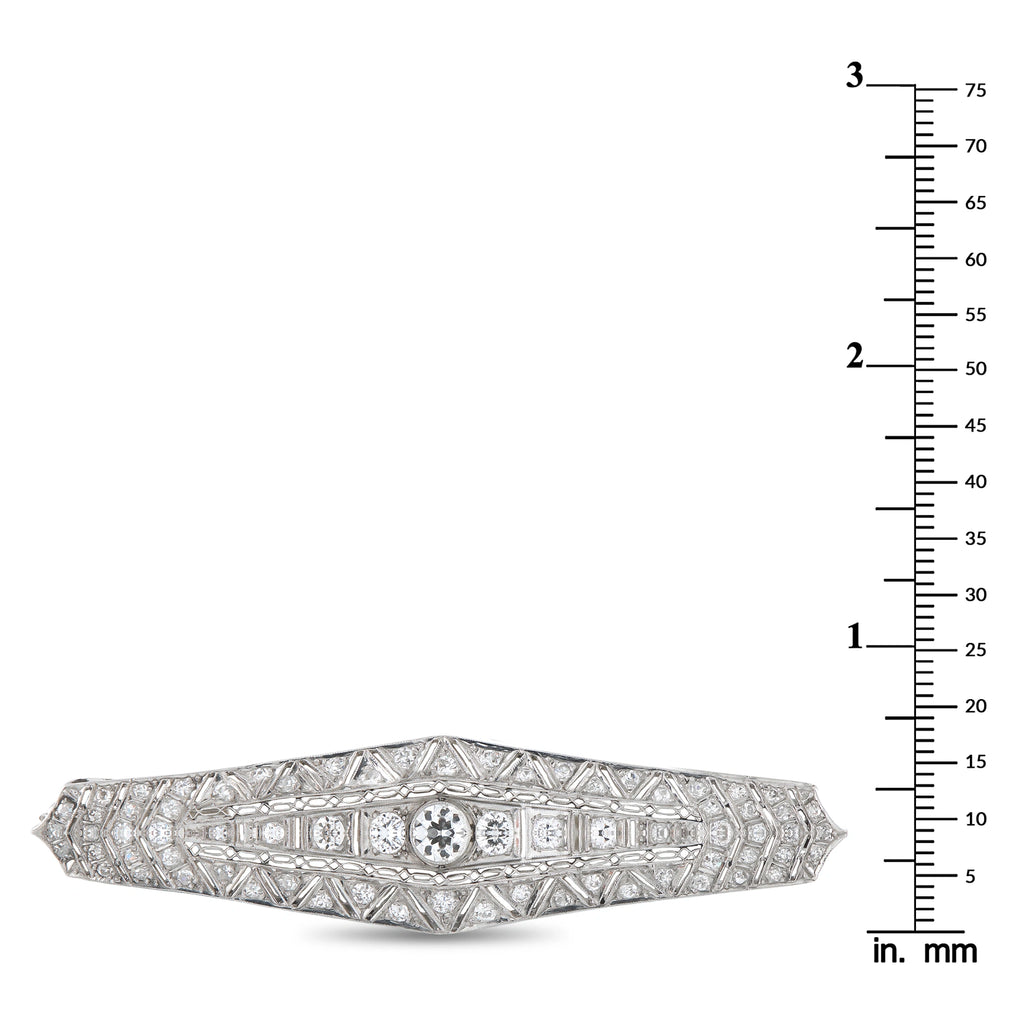 Antique Platinum 2.0ct Diamond Brooch