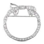 Platinum 1.30ct Diamond Circular Bow Brooch