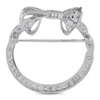 Platinum 1.30ct Diamond Circular Bow Brooch